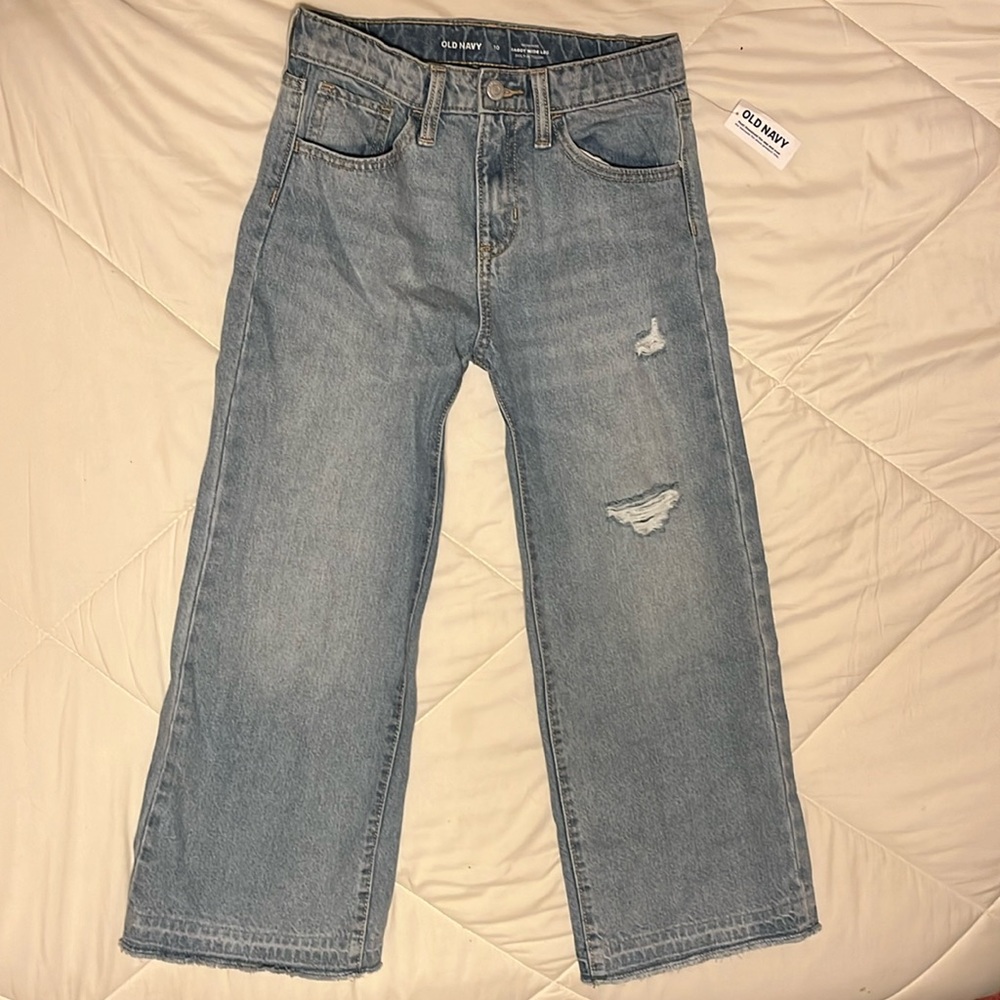 Old navy medium wash size 10 girls ripped jeans